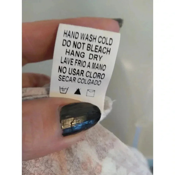 Papermoon Long Cardigan Pink White Geometric Pattern Open Sz S New Boho Peasant - Picture 11 of 11